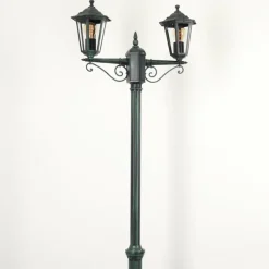 Lampes Vintages & Rétros-hofstein Loria Luminaire extérieur, Réverbère, Eclairage de chemin Vert, Noir, 2 lumières