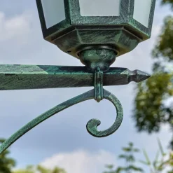 Lampes Vintages & Rétros-hofstein Loria Luminaire extérieur, Réverbère, Eclairage de chemin Vert, Noir, 2 lumières