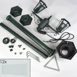 Lampes Vintages & Rétros-hofstein Loria Luminaire extérieur, Réverbère, Eclairage de chemin Vert, Noir, 2 lumières