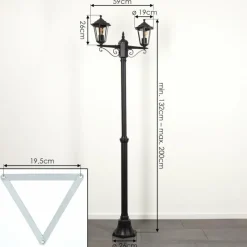 Lampes Vintages & Rétros-hofstein Loria Luminaire extérieur, Réverbère, Eclairage de chemin Noir, 2 lumières