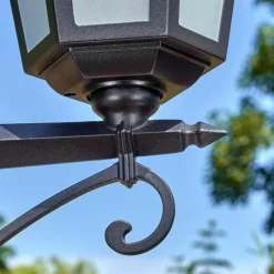 Lampes Vintages & Rétros-hofstein Loria Luminaire extérieur, Réverbère, Eclairage de chemin Noir, 2 lumières