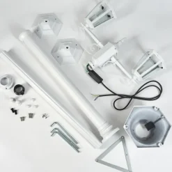 Luminaires Rustiques-hofstein Loria Luminaire extérieur, Réverbère, Eclairage de chemin Blanc, 2 lumières