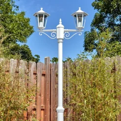 Luminaires Rustiques-hofstein Loria Luminaire extérieur, Réverbère, Eclairage de chemin Blanc, 2 lumières