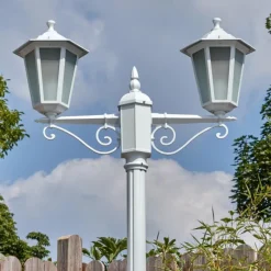 Luminaires Rustiques-hofstein Loria Luminaire extérieur, Réverbère, Eclairage de chemin Blanc, 2 lumières