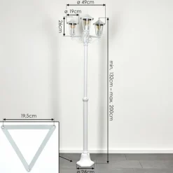 Luminaires Rustiques-hofstein Loria Luminaire extérieur, Réverbère, Eclairage de chemin Blanc, 3 lumières