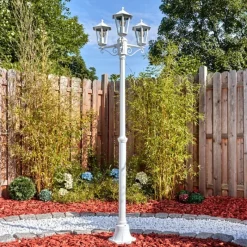 Luminaires Rustiques-hofstein Loria Luminaire extérieur, Réverbère, Eclairage de chemin Blanc, 3 lumières