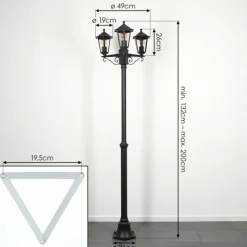 Luminaires Rustiques-hofstein Loria Luminaire extérieur, Réverbère, Eclairage de chemin Noir, 3 lumières