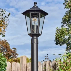 Luminaires Rustiques-hofstein Loria Réverbère, Eclairage de chemin Noir, 1 lumière