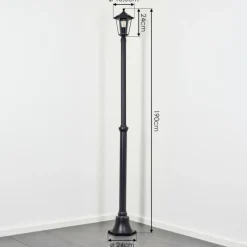 Luminaires Rustiques-hofstein Loria Réverbère, Eclairage de chemin Noir, 1 lumière