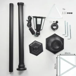 Luminaires Rustiques-hofstein Loria Réverbère, Eclairage de chemin Noir, 1 lumière