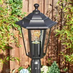 Luminaires Rustiques-hofstein Loria Réverbère, Eclairage de chemin Noir, 1 lumière