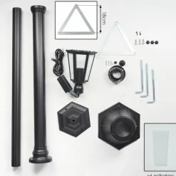 Luminaires Rustiques-hofstein Loria Réverbère, Eclairage de chemin Noir, 1 lumière