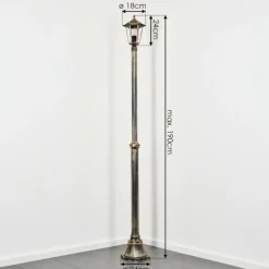 Luminaires Rustiques-hofstein Loria Réverbère, Eclairage de chemin Brun, Or, 1 lumière