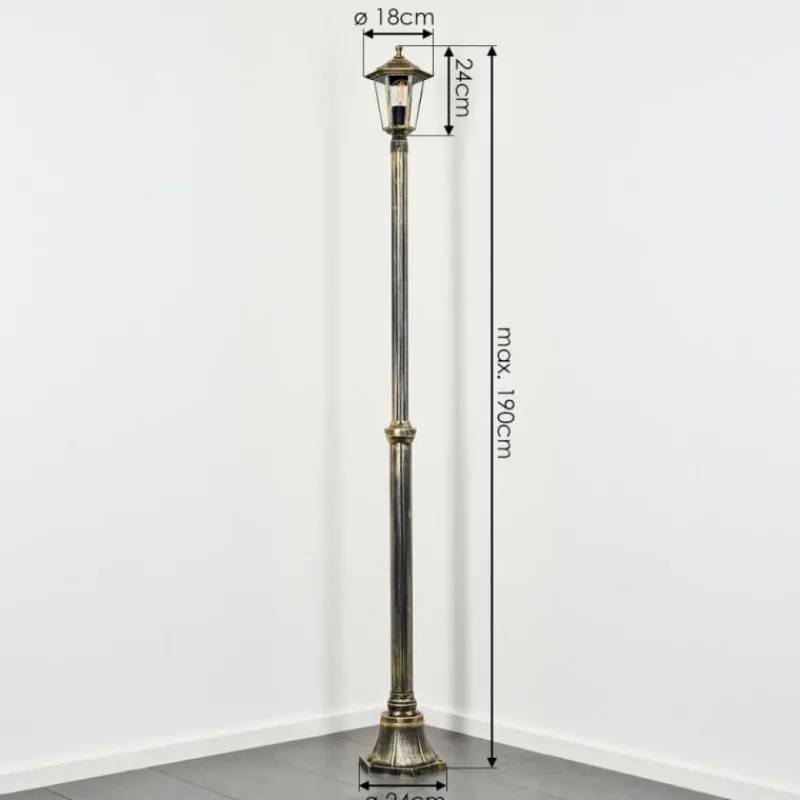 Luminaires Rustiques-hofstein Loria Réverbère, Eclairage de chemin Brun, Or, 1 lumière