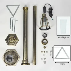 Luminaires Rustiques-hofstein Loria Réverbère, Eclairage de chemin Brun, Or, 1 lumière