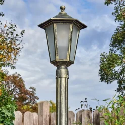 Luminaires Rustiques-hofstein Loria Réverbère, Eclairage de chemin Brun, Or, 1 lumière