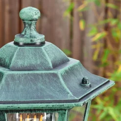 Luminaires Rustiques-hofstein Loria Réverbère, Eclairage de chemin Vert, Noir, 1 lumière