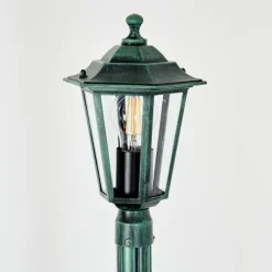 Luminaires Rustiques-hofstein Loria Réverbère, Eclairage de chemin Vert, Noir, 1 lumière