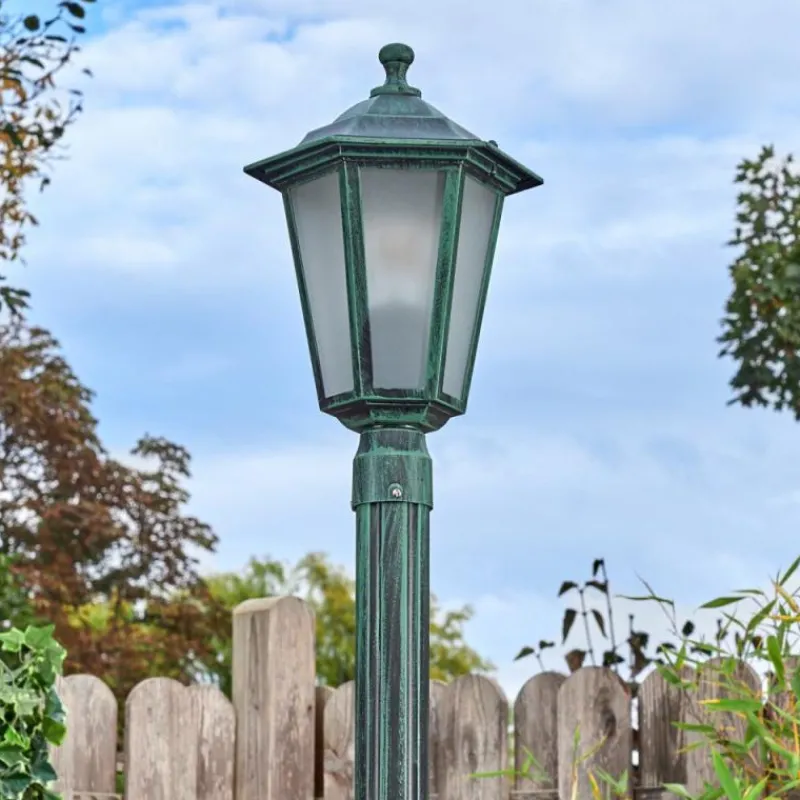 Luminaires Rustiques-hofstein Loria Réverbère, Eclairage de chemin Vert, Noir, 1 lumière