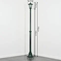 Luminaires Rustiques-hofstein Loria Réverbère, Eclairage de chemin Vert, Noir, 1 lumière