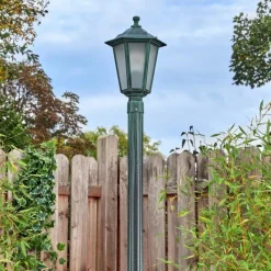 Luminaires Rustiques-hofstein Loria Réverbère, Eclairage de chemin Vert, Noir, 1 lumière