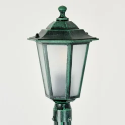 Luminaires Rustiques-hofstein Loria Réverbère, Eclairage de chemin Vert, Noir, 1 lumière
