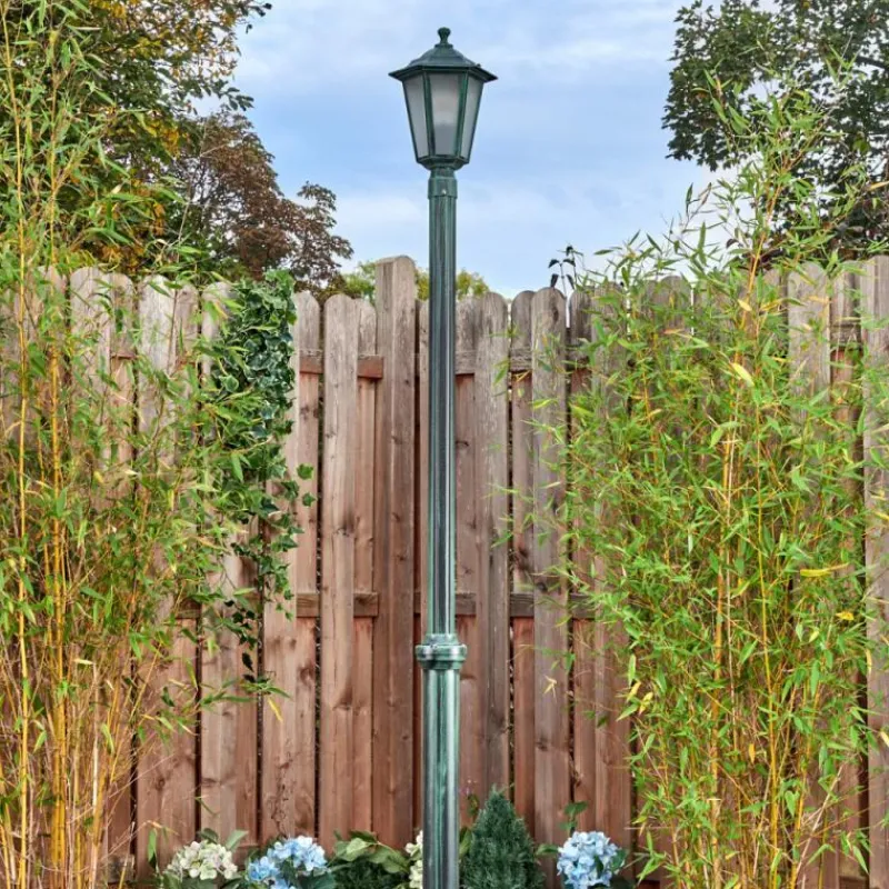 Luminaires Rustiques-hofstein Loria Réverbère, Eclairage de chemin Vert, Noir, 1 lumière