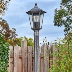 Luminaires Rustiques-hofstein Loria Réverbère, Eclairage de chemin Noir, Argenté, 1 lumière