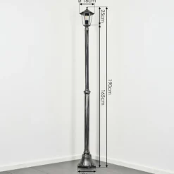 Luminaires Rustiques-hofstein Loria Réverbère, Eclairage de chemin Noir, Argenté, 1 lumière