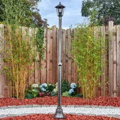 Luminaires Rustiques-hofstein Loria Réverbère, Eclairage de chemin Noir, Argenté, 1 lumière