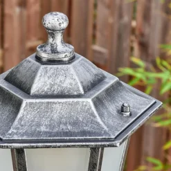 Luminaires Rustiques-hofstein Loria Réverbère, Eclairage de chemin Noir, Argenté, 1 lumière