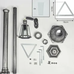 Luminaires Rustiques-hofstein Loria Réverbère, Eclairage de chemin Noir, Argenté, 1 lumière