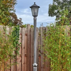 Luminaires Rustiques-hofstein Loria Réverbère, Eclairage de chemin Noir, Argenté, 1 lumière