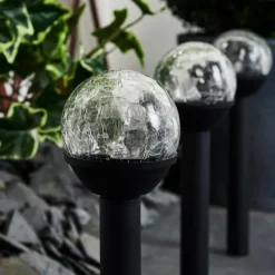 hofstein Lot de 3 lampes solaires Colognole LED Noir, 1 lumière