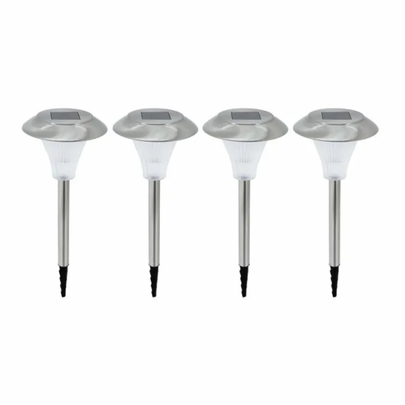 Luminaires Eglo Lot de 5 lampes solaires Eglo SHINE LED Acier inoxydable, 4 lumières