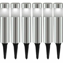 Luminaires Eglo Lot de 6 lampes solaires Eglo SHINE LED Acier inoxydable, 6 lumières