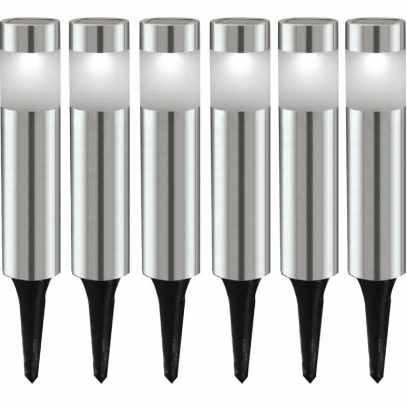 Luminaires Eglo Lot de 6 lampes solaires Eglo SHINE LED Acier inoxydable, 6 lumières