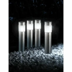 Luminaires Globo Lighting Lot de 4 lampes solaires Globo CHUNGI LED Acier inoxydable, 1 lumière