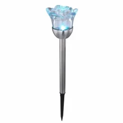 Luminaires Globo Lighting Lot de 2 lampes solaires Globo MIYUGO LED Acier inoxydable, 1 lumière, Changeur de couleurs