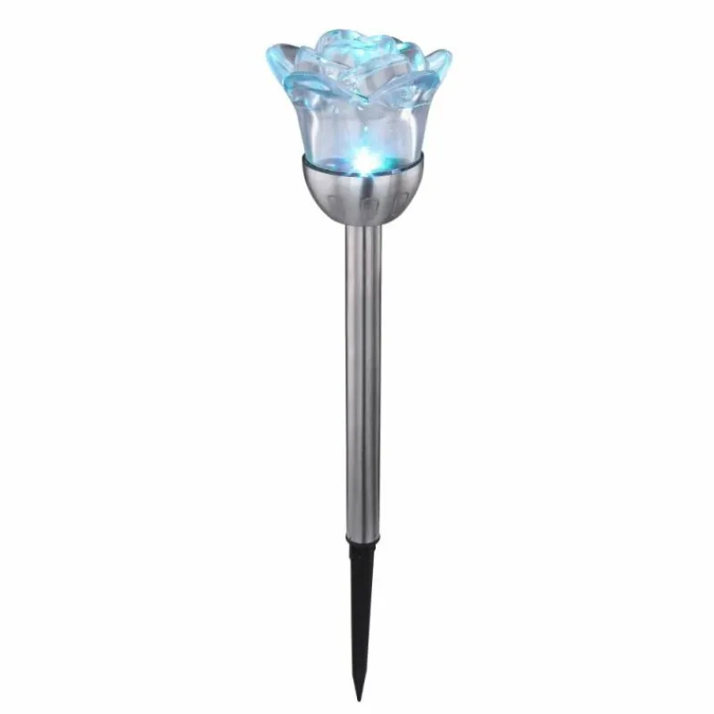 Luminaires Globo Lighting Lot de 2 lampes solaires Globo MIYUGO LED Acier inoxydable, 1 lumière, Changeur de couleurs