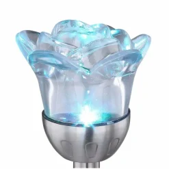 Luminaires Globo Lighting Lot de 2 lampes solaires Globo MIYUGO LED Acier inoxydable, 1 lumière, Changeur de couleurs