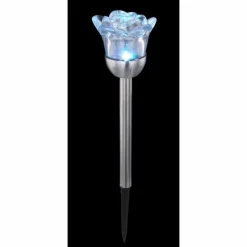 Luminaires Globo Lighting Lot de 2 lampes solaires Globo MIYUGO LED Acier inoxydable, 1 lumière, Changeur de couleurs