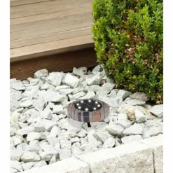 Luminaires Rustiques-Luminaires Globo Lighting Lot de 4 lampes solaires Globo LED Gris, 8 lumières