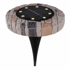 Luminaires Rustiques-Luminaires Globo Lighting Lot de 4 lampes solaires Globo LED Gris, 8 lumières