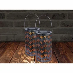 Luminaires Rustiques-Luminaires Globo Lighting Lot de 6 lampes solaires Globo LED Argenté, 1 lumière