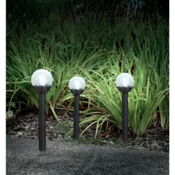 Luminaires Rustiques-Luminaires Globo Lighting Lot de 3 lampes solaires Globo LED Noir, 1 lumière