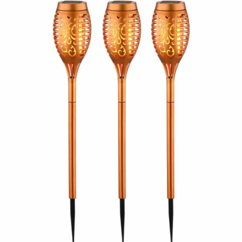 Luminaires Rustiques-Luminaires Globo Lighting Lot de 3 lampes solaires Globo LED Cuivre, 12 lumières