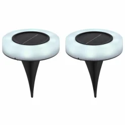 Luminaires Rustiques-Luminaires Globo Lighting Lot de 2 lampes solaires Globo LED Noir, 8 lumières