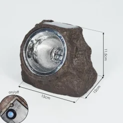 hofstein Lot de 3 lampes solaires Sameo LED Brun, 4 lumières