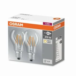 Luminaires Osram Lot de 2 Osram LED E27 4 Watt 2700 Kelvin 470 Lumen
